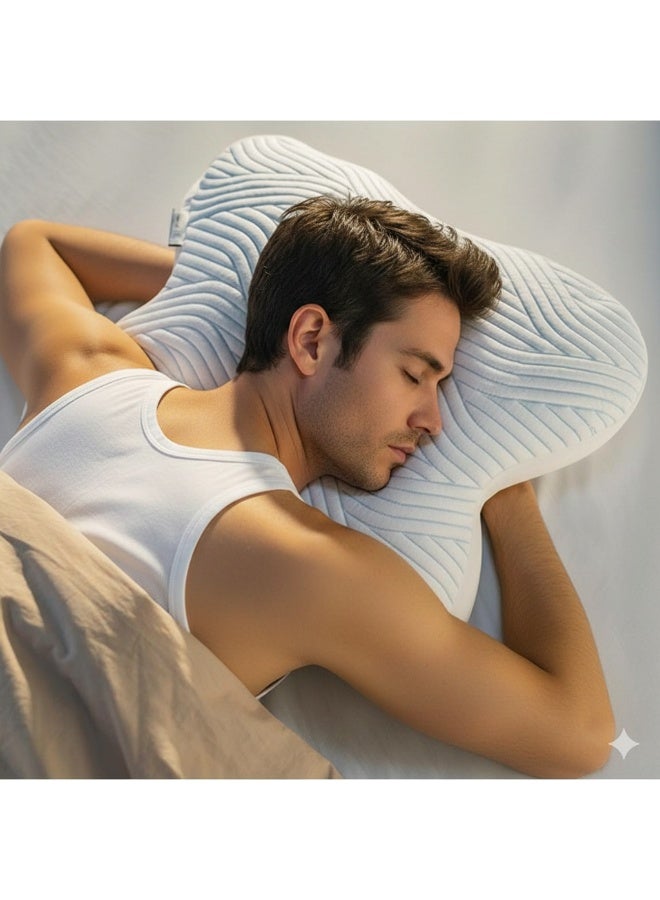 TEMPUR Ombracio SmartCool Pillow – Made with TEMPUR® Material with Cooling Technology – Specifically Designed for Stomach Sleepers – Neck & Shoulder Support – Pressure Relief & Comfortable Sleep – 50x60 cm - Image 5